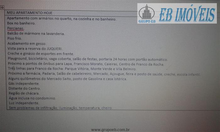 Franco da Rocha | Apartamentos em Chácaras São José